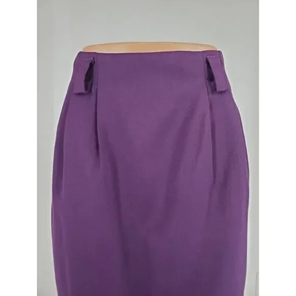 CASUAL CORNER Women's Purple Straight Skirt Sz 8 NO BELT - Picture 4 of 8